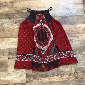 Skylar & Jade Boho Red Halter Tank Size Small